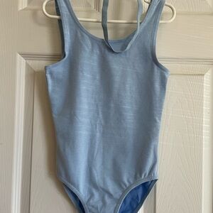Mondor ballet leotard with belt size 12-14 yrs. Blue color. Good condition
